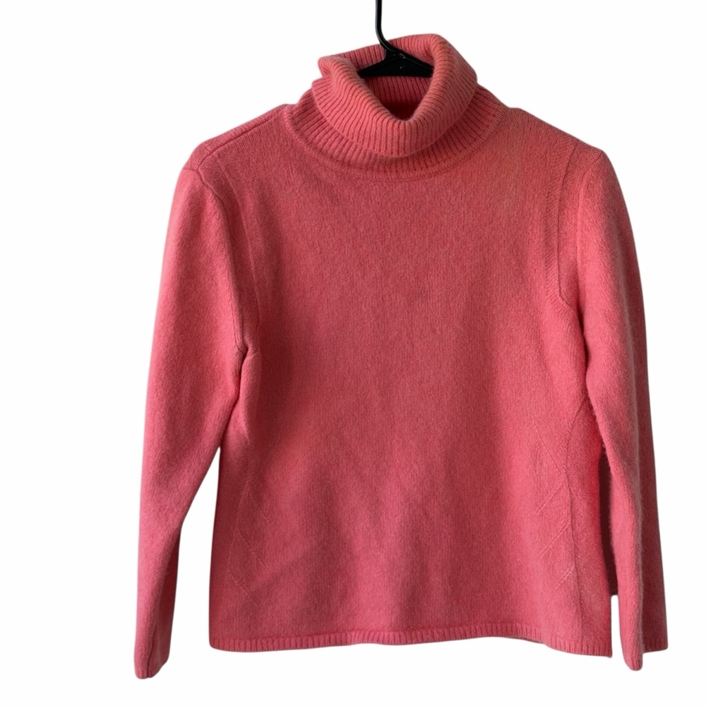 Vintage Hathaway Platinum Women's Pink Turtleneck 100% Cashmere Sweater Size S‎
